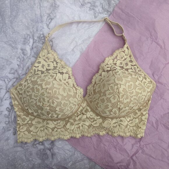 34D WIRELESS convertible halter crisscross bra, Side boning, 4 rows of hooks - Picture 4 of 4